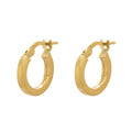 Brinco Argola Fio Quadrado Bitola 1,70 mm Diâmetro 1,30 cm em Ouro 18K