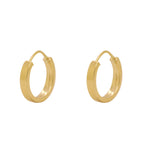 Brinco Argola Fio Quadrado Bitola 2,00 mm Diâmetro 0,90 cm em Ouro 18K
