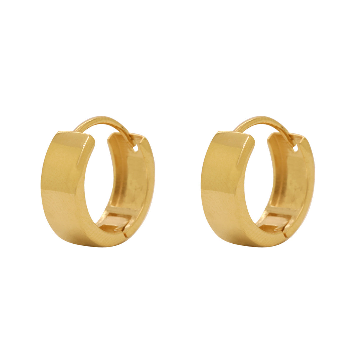 Brinco Argola Fio Quadrado Bitola 5,00 mm Diâmetro 1,40 cm em Ouro 18K