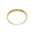 Brinco Argola Fio Quadrado Zircônias Coloridas em Ouro 18K