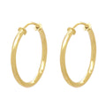 Brinco Argola Fio Redondo 1,5 mm com 1,80 cm de Diametro Borda Nas Pontas Feminino Feminino em Ouro 18K