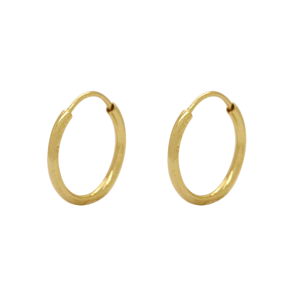 Brinco Argola Fio Redondo Bitola 1,00 mm Diâmetro 1,10 cm em Ouro 18K