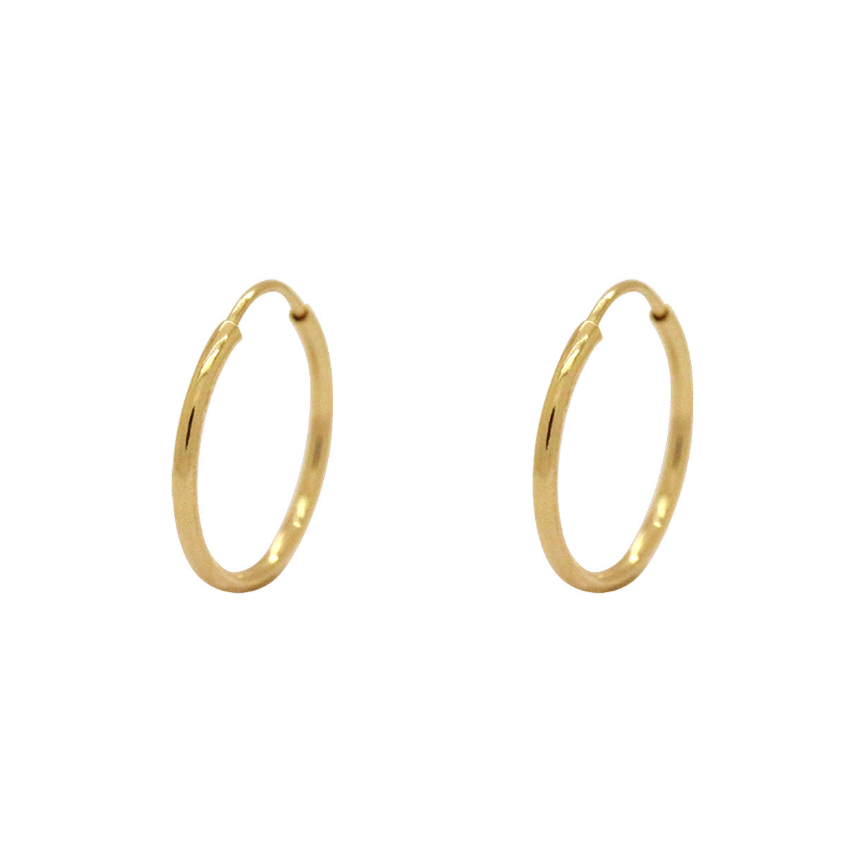 Brinco Argola Fio Redondo Bitola 1,00 mm Diâmetro 1,30 cm em Ouro 18K