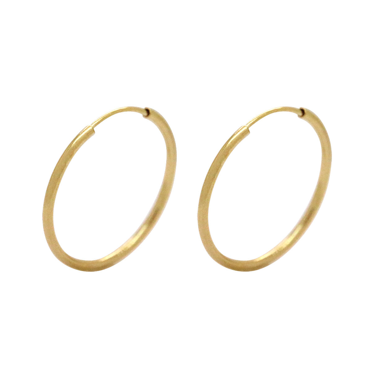 Brinco Argola Fio Redondo Bitola 1,00 mm Diâmetro 1,70 cm em Ouro 18K