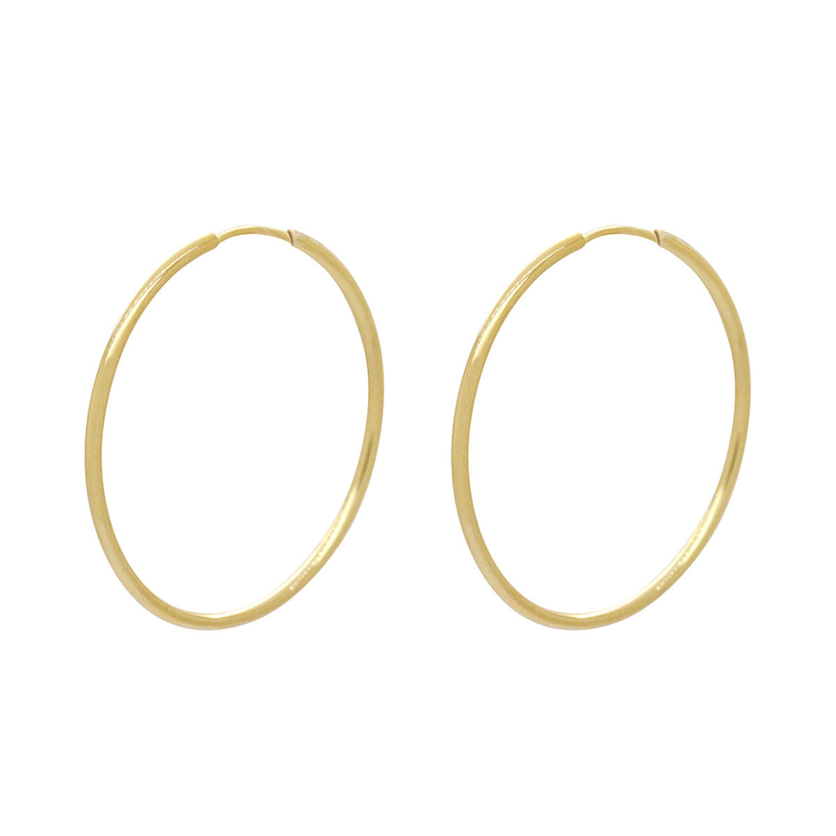 Brinco Argola Fio Redondo Bitola 1,00 mm Diâmetro 2,50 cm em Ouro 18K