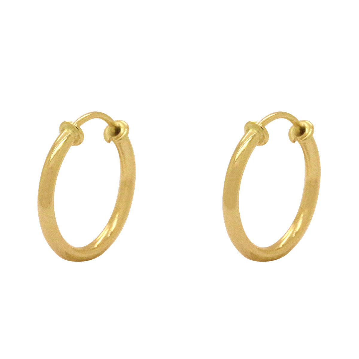 Brinco Argola Fio Redondo Bitola 1,55 mm Diâmetro 1,40 cm Borda em Ouro 18K