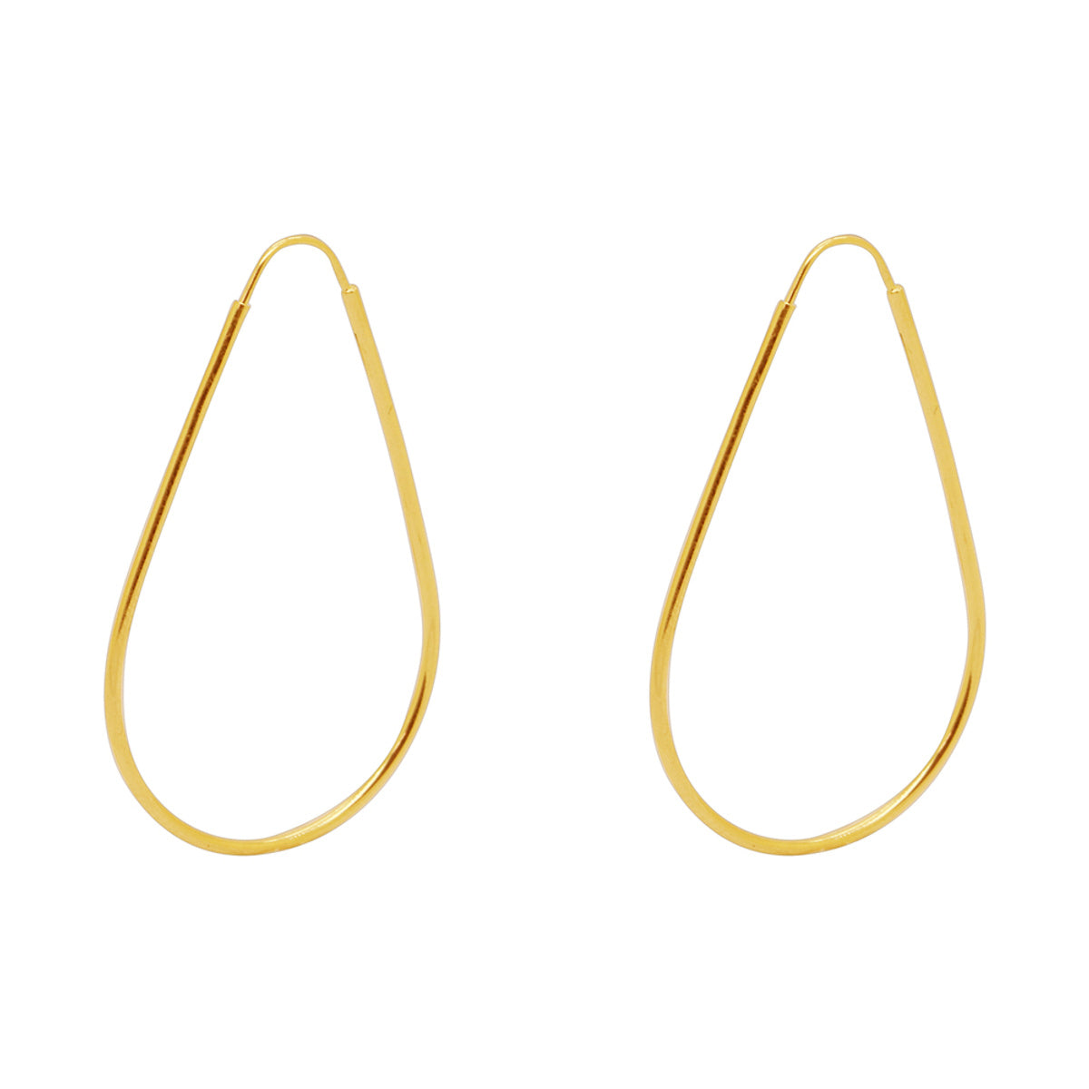 Brinco Argola Gota Fio Redondo Bitola 1,00 mm Diâmetro 1,10 cm em Ouro 18K