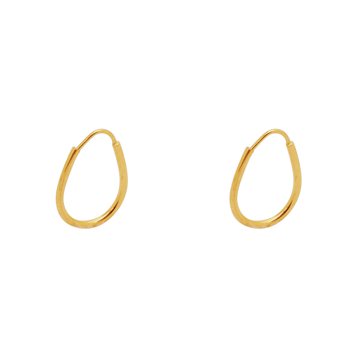 Brinco Argola Gota Fio Redondo Bitola 1,00 mm Diâmetro 1,50 cm em Ouro 18K
