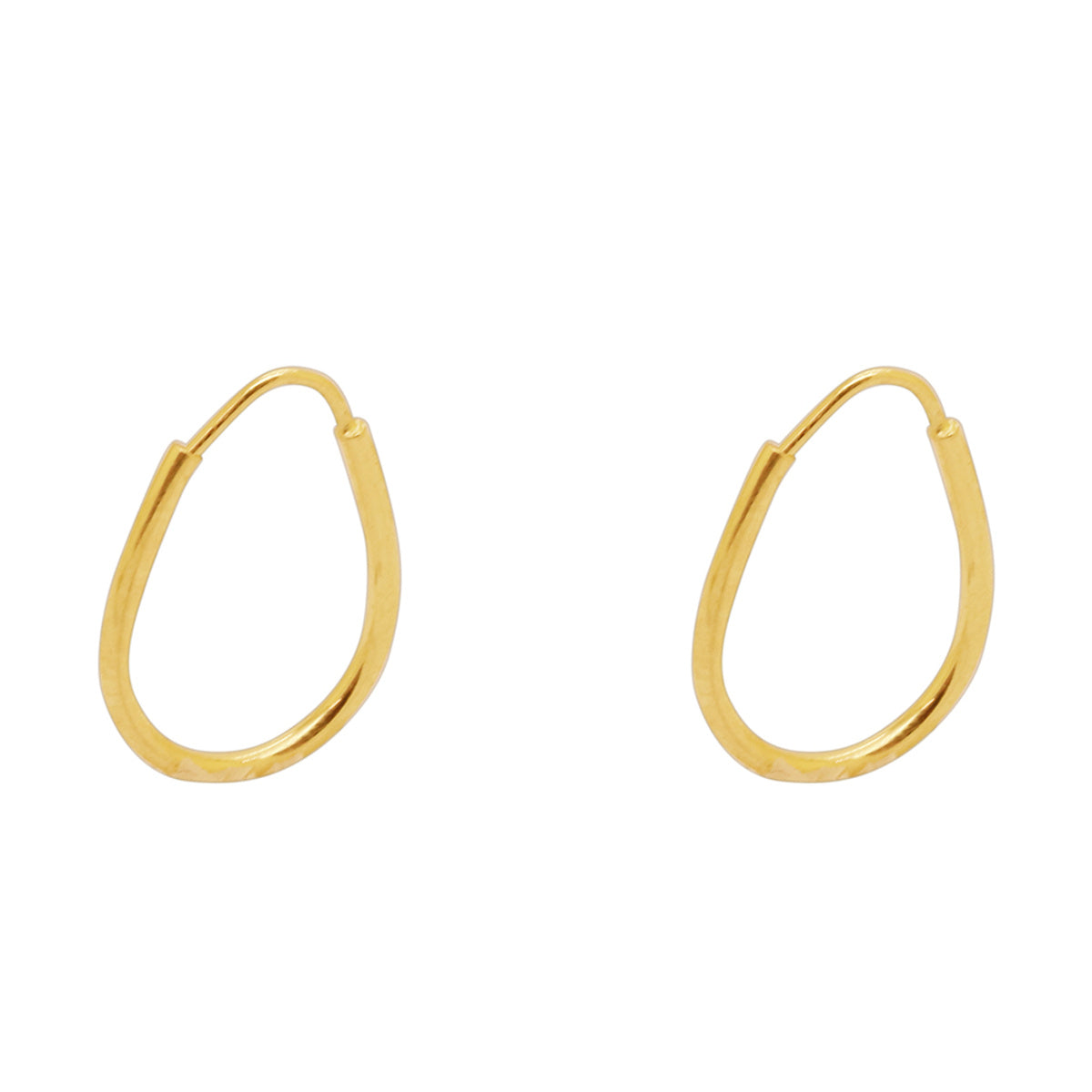 Brinco Argola Gota Fio Redondo Bitola 1,00 mm Diâmetro 2,50 cm em Ouro 18K