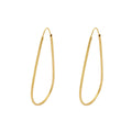 Brinco Argola Gota Fio Redondo Bitola 1,50 mm 27x57 mm em Ouro 18K