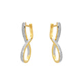 Brinco Argola Infinito Trabalhado Cortes Diamantados Bitola 2,00 mm em Ouro 18K