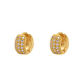 Brinco Argola Pavê Zircônias Brancas em Ouro 18K