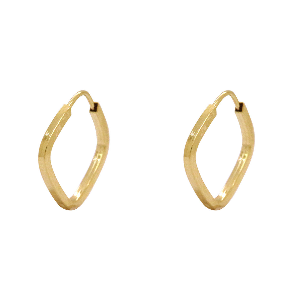 Brinco Argola Quadrada Fio Quadrado Bitola 1,30 mm Diâmetro 1,30 cm em Ouro 18K