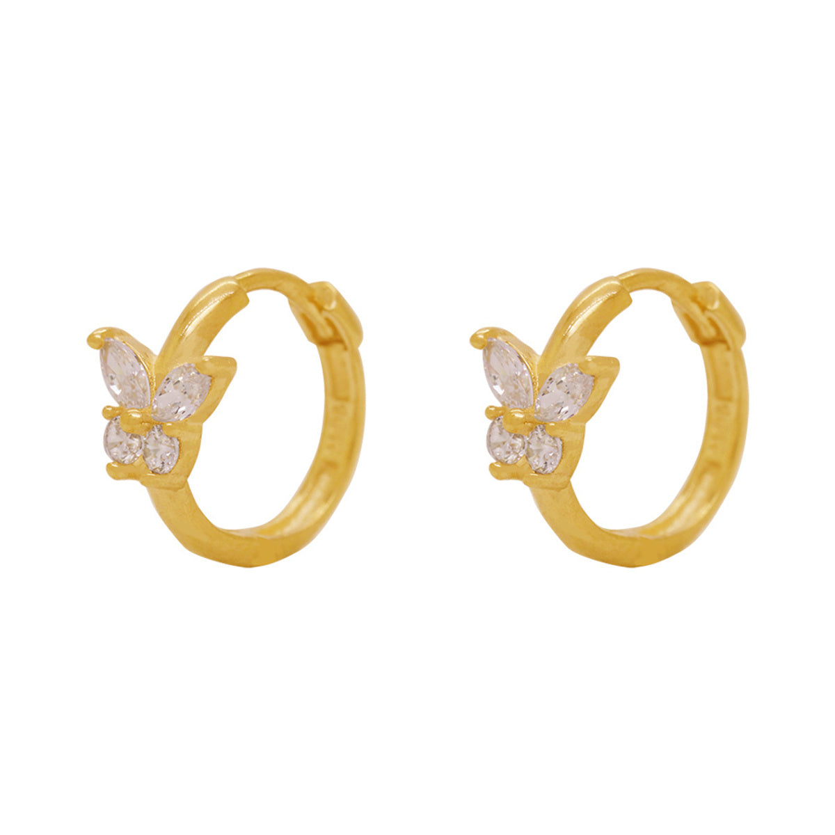 Brinco Argola Redonda Bitola 1,50 mm Zircônias Coloridas em Ouro 18K