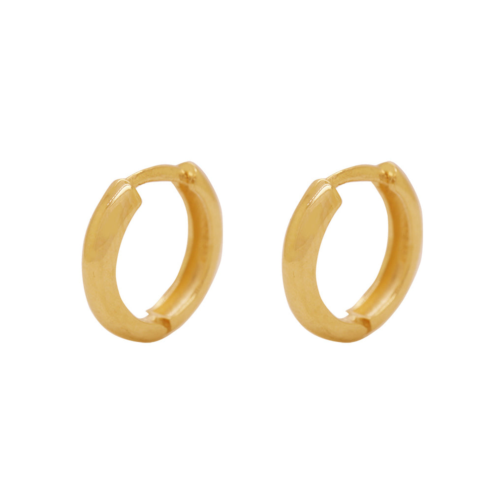 Brinco Argola Redonda Fio Abaulado Bitola 2,20 mm Diâmetro 1,05 cm em Ouro 18K