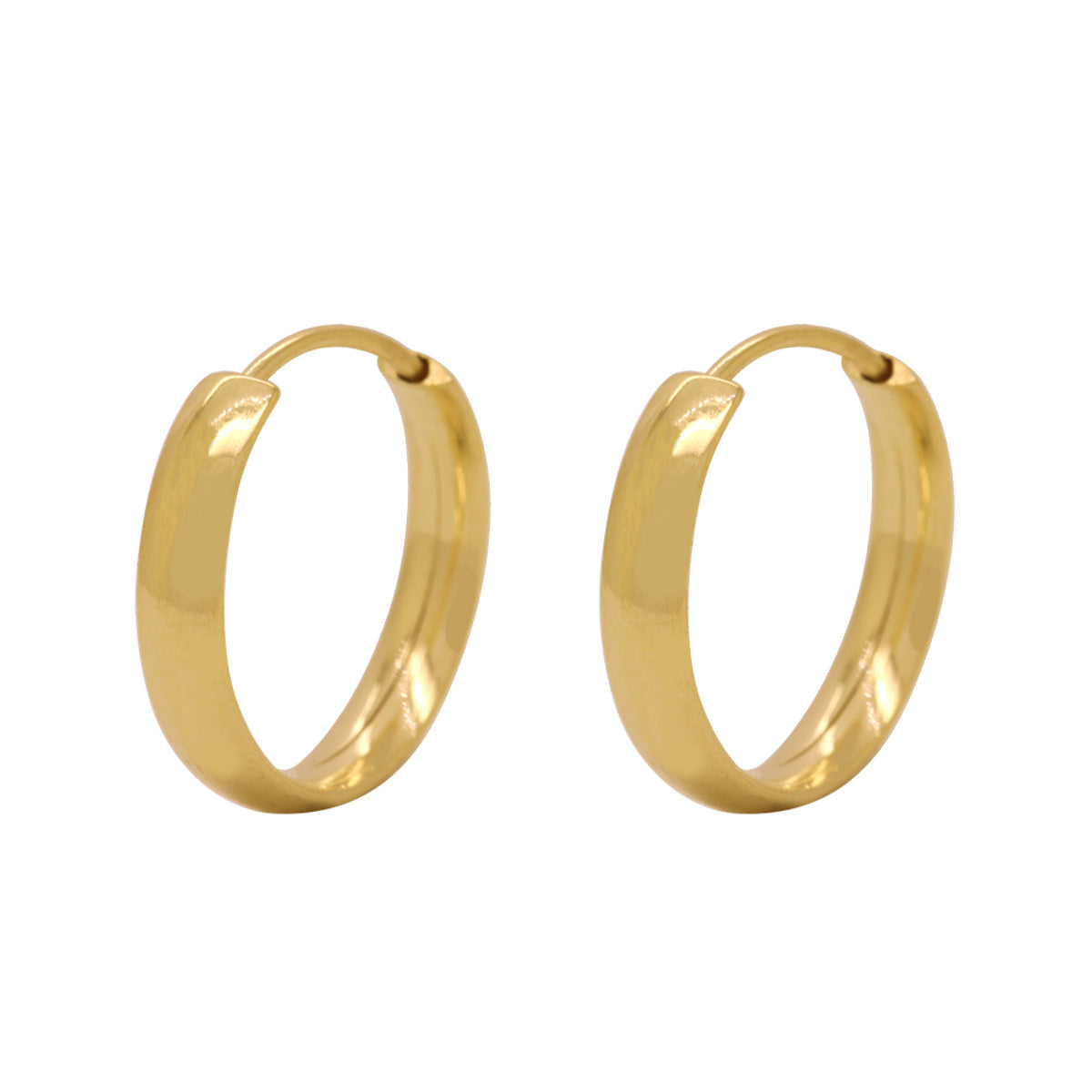 Brinco Argola Redonda Fio Abaulado Bitola 2,30 mm Diâmetro 1,20 cm em Ouro 18K