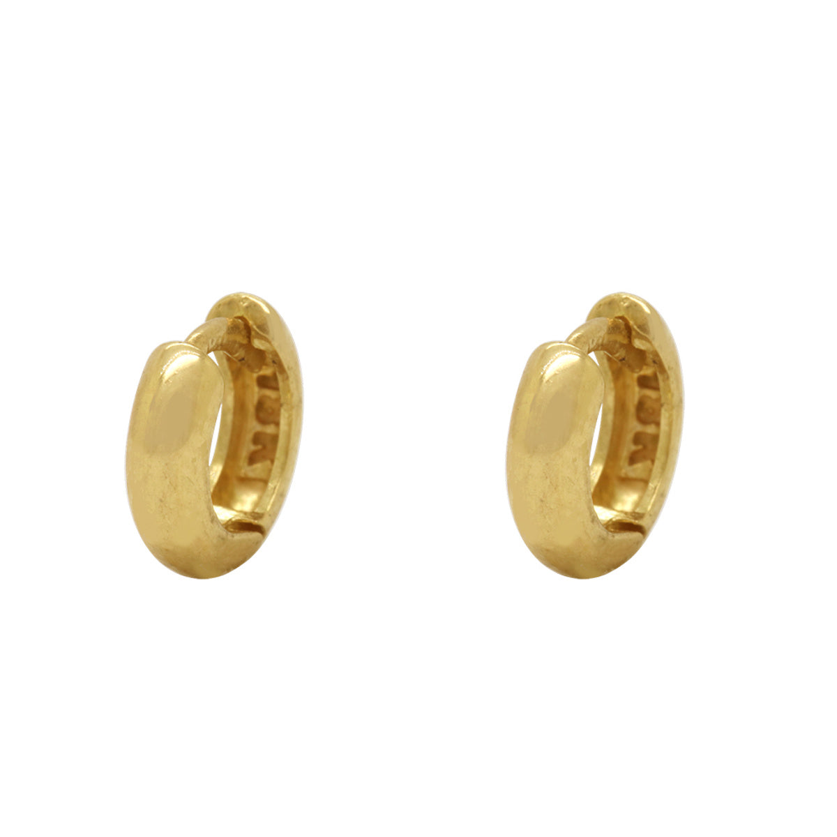 Brinco Argola Redonda Fio Abaulado Bitola 2,40 mm Diâmetro 0,90 cm em Ouro 18K