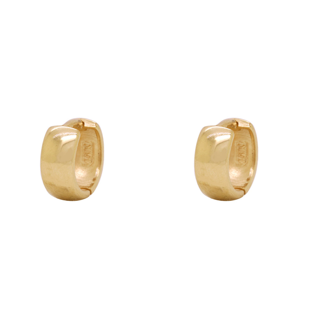 Brinco Argola Redonda Fio Abaulado Bitola 3,50 mm Diâmetro 0,80 cm em Ouro 18K