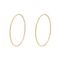 Brinco Argola Redonda Fio Quadrado Bitola 1,00 mm em Ouro 18K