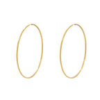 Brinco Argola Redonda Fio Quadrado Bitola 1,00 mm em Ouro 18K