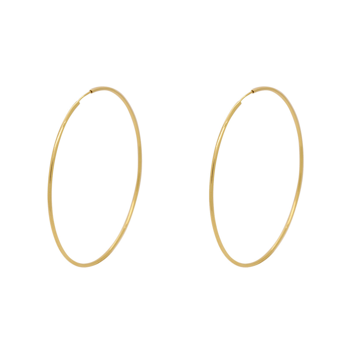 Brinco Argola Redonda Fio Redondo Bitola 1,00 mm em Ouro 18K