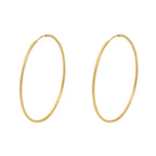 Brinco Argola Redonda Fio Redondo Bitola 1,00 mm em Ouro 18K