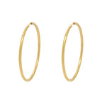Brinco Argola Redonda Fio Redondo Bitola 3,00 mm em Ouro 18K