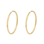 Brinco Argola Redonda Fio Redondo Bitola 3,00 mm em Ouro 18K