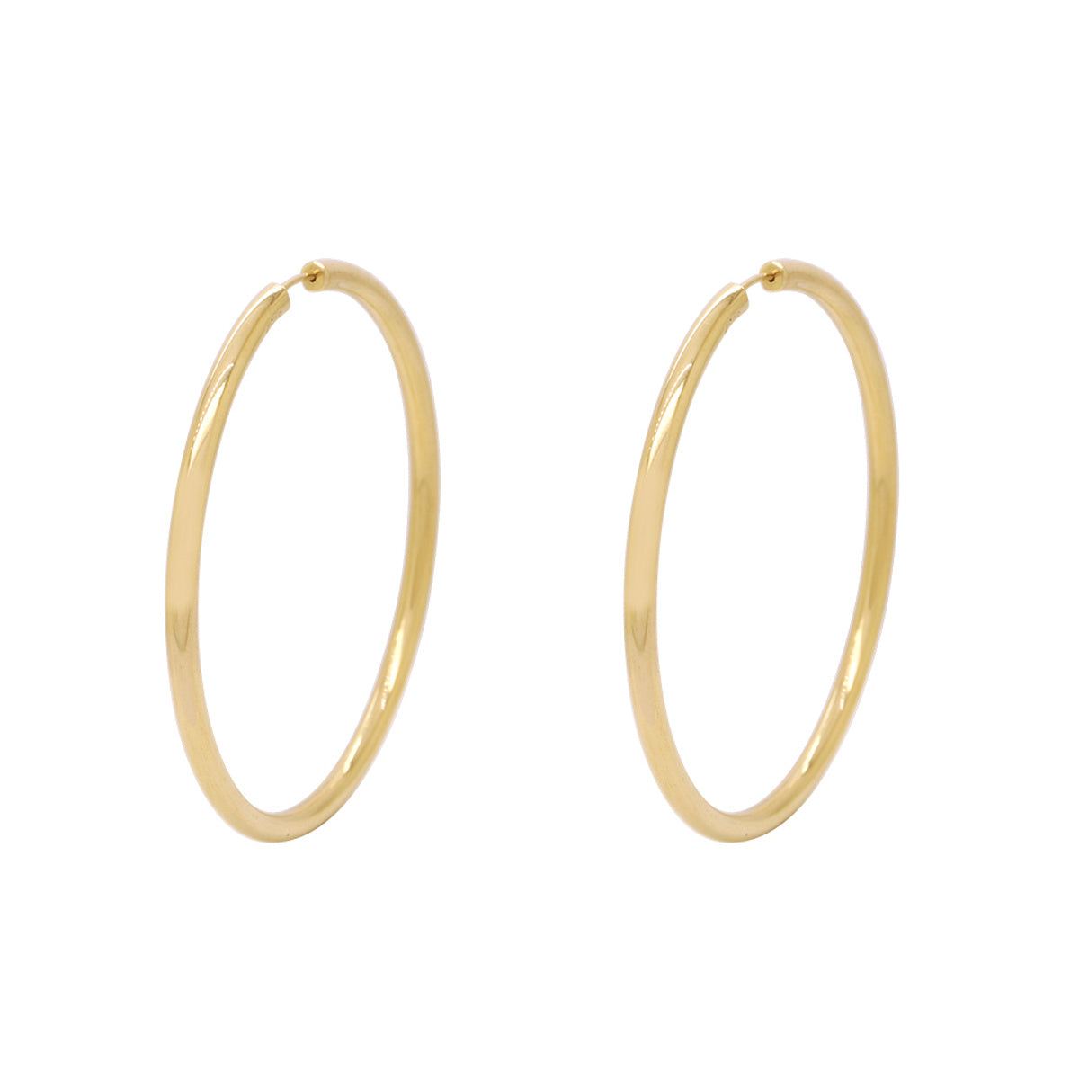 Brinco Argola Redonda Fio Redondo Bitola 3,00 mm em Ouro 18K