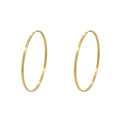 Brinco Argola Redonda Fio Retangular Bitola 2,00 mm em Ouro 18K