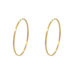 Brinco Argola Redonda Fio Retangular Bitola 2,00 mm em Ouro 18K