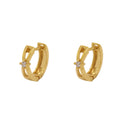Brinco Argola Redonda Laço Vazado Cravejado 1 Zircônia em Ouro 18K