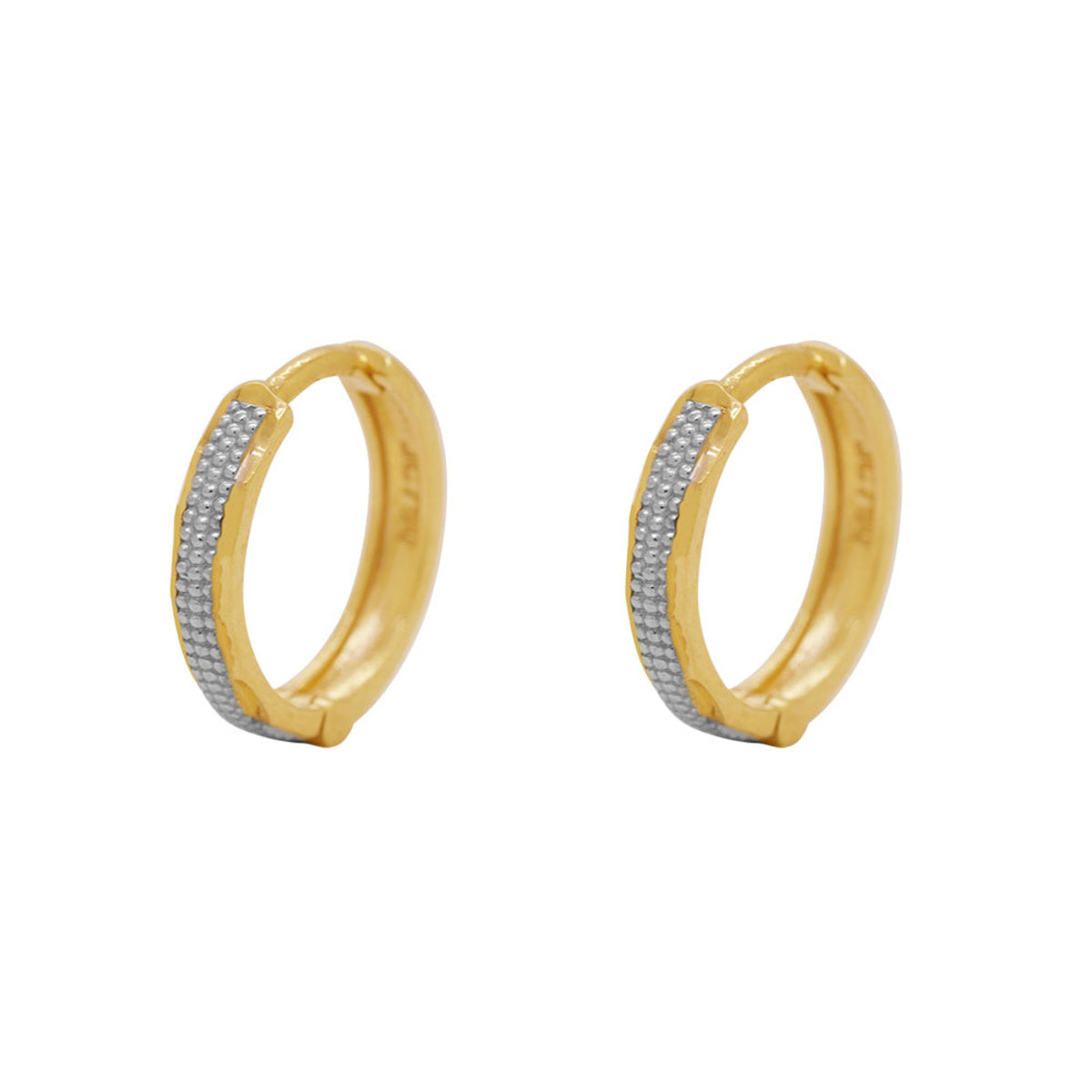 Brinco Argola Redonda Rodinado Diâmetro 1,20 cm em Ouro 18K