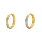 Brinco Argola Redonda Rodinado Diâmetro 1,20 cm em Ouro 18K