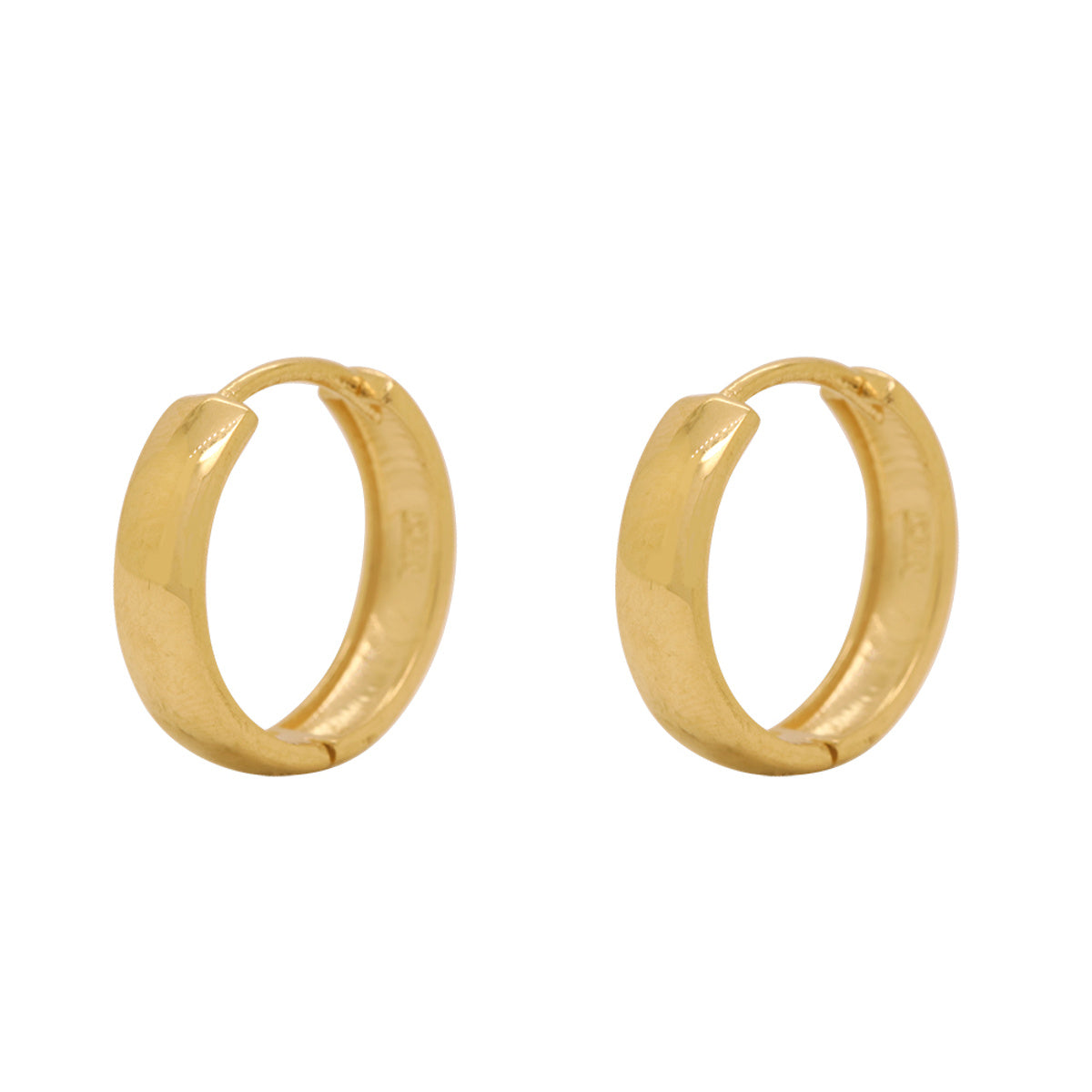 Brinco Argola Redondo Bitola 3,70 mm Diâmetro 1,40 cm em Ouro 18K