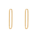 Brinco Argola Retangular Bitola 2,00 mm Diâmetro 2,20 cm em Ouro 18K