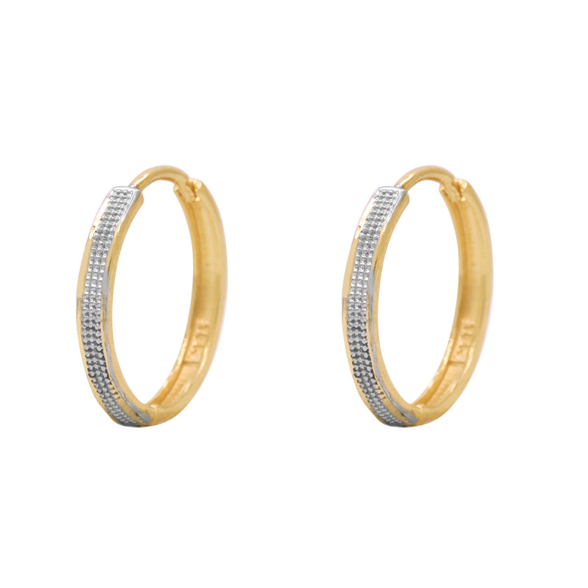 Brinco Argola Rodinado Diâmetro 1,50 cm em Ouro 18K