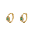 Brinco Argola Zircônia Gota 2x3 mm Borda Cravejada em Ouro 18K