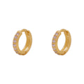 Brinco Argola Zircônias Brancas em Ouro 18K
