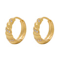 Brinco Argola Zircônias Brancas em Ouro 18K