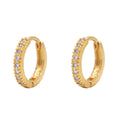 Brinco Argola Zircônias Brancas em Ouro 18K