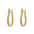Brinco Argola Zircônias Brancas Diâmetro 1,30 cm em Ouro 18K
