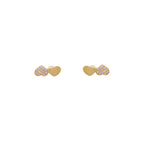 Brinco Zircônias Brancas em Ouro 18K