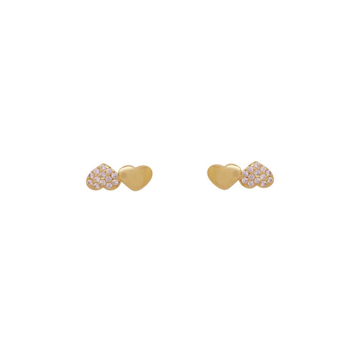 Brinco Zircônias Brancas em Ouro 18K