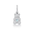Pingente de Prata 925 de Urso Cravejado de Zircônias