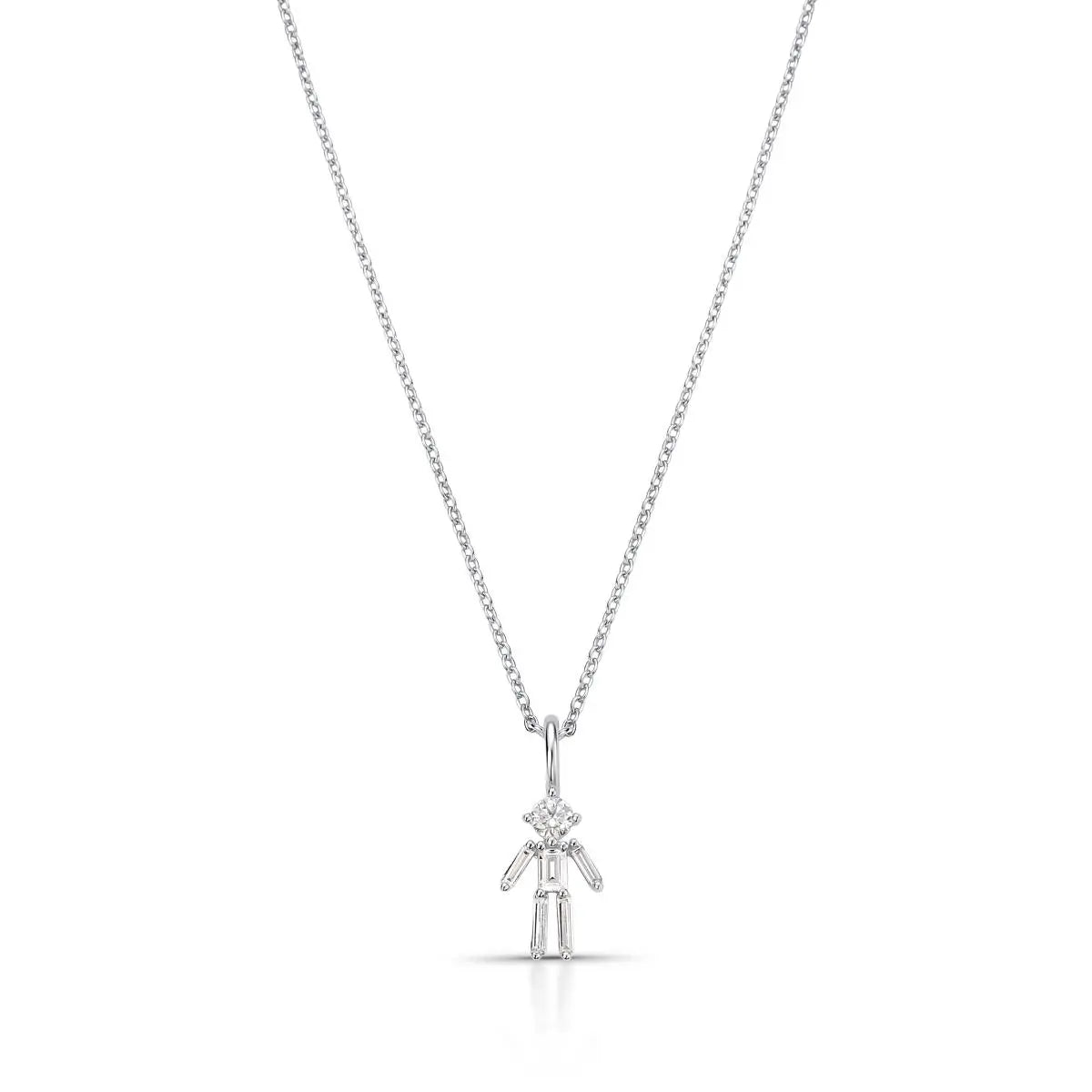 Colar de Prata 925 de Menino em Pedras Moissanites