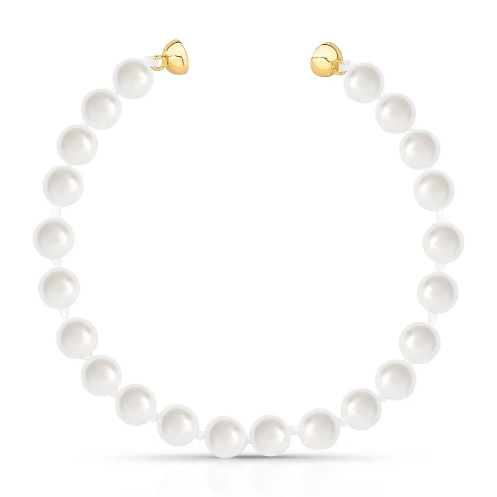 Pulseira Folheada a Ouro com Pérolas Shell e Fecho Imã