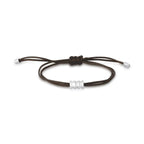 Pulseira de Prata 925 Regulável em Fio de Seda com Pingente