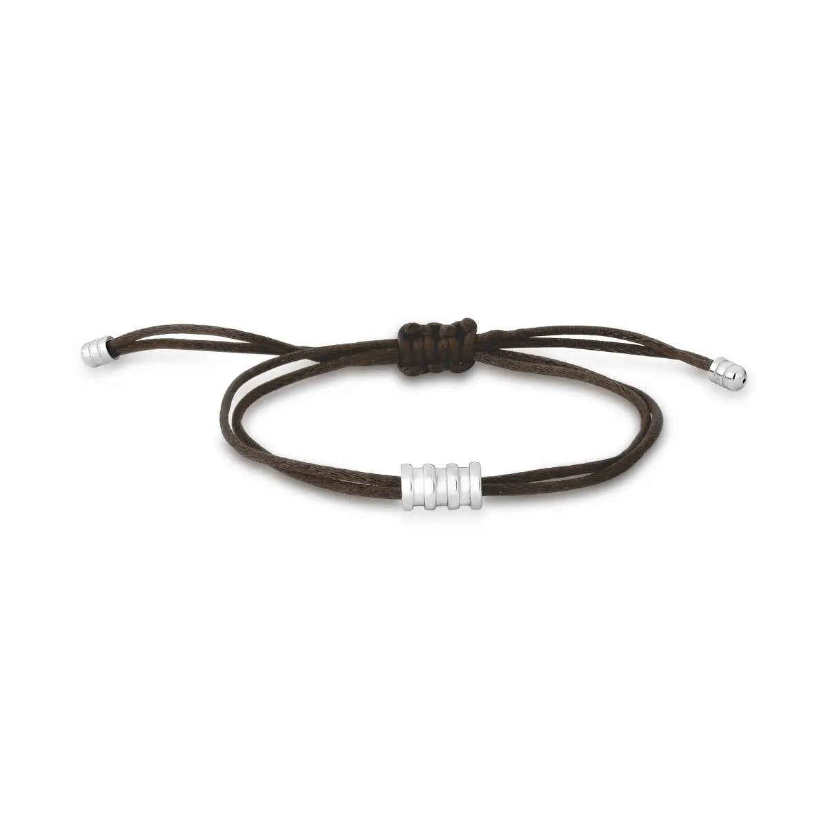 Pulseira de Prata 925 Regulável em Fio de Seda com Pingente