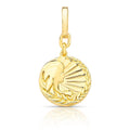 Pingente Folheado a Ouro Redondo Signo Virgem Texturizado e Liso